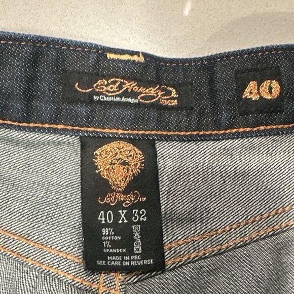 ED HARDY by Christian Audigier Men Jean 40x32  Y2K 09 Button Fly  Straight Fit - Picture 13 of 13